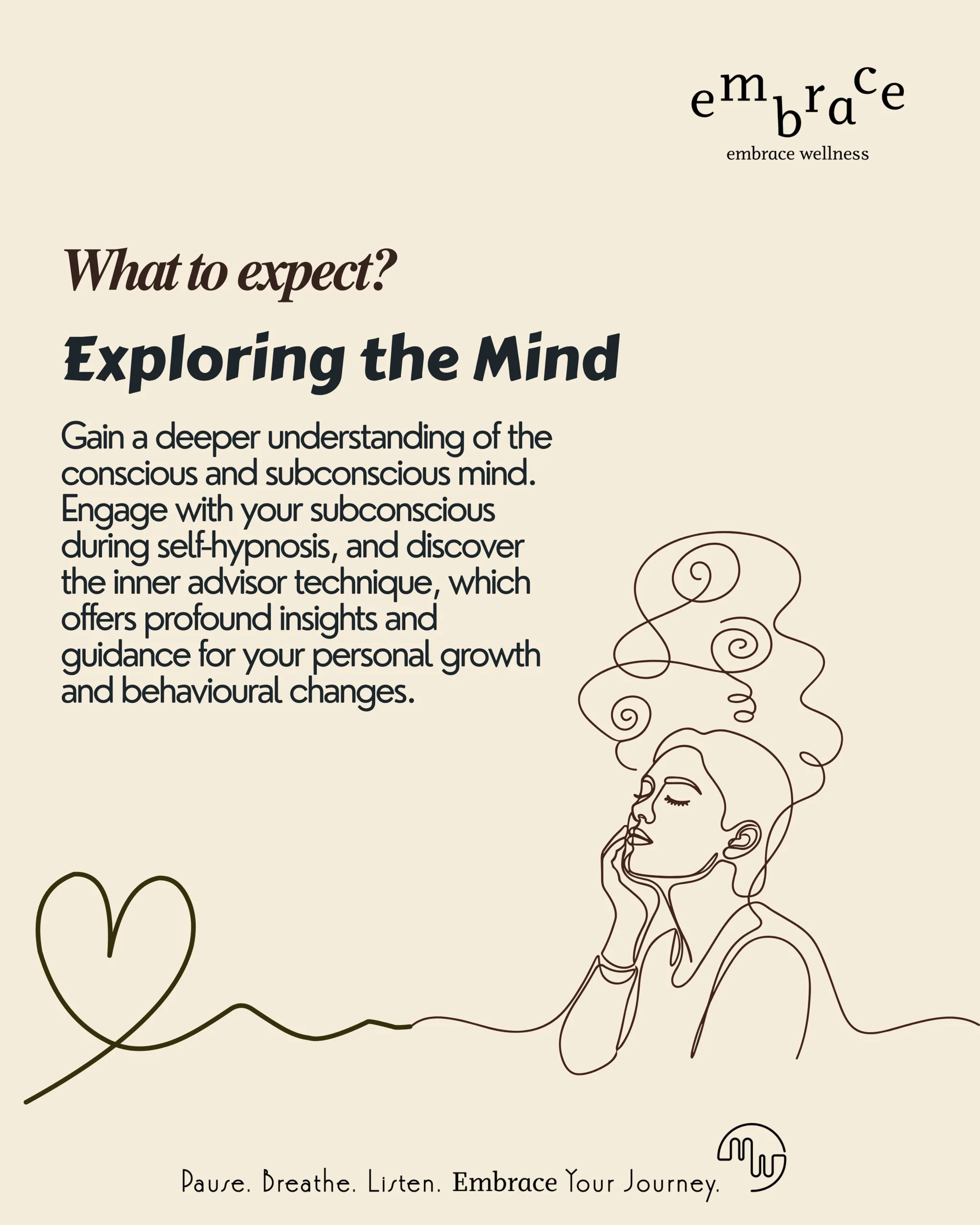 Illustration representing conscious and subconscious mind connection explored through self-hypnosis and mindfulness