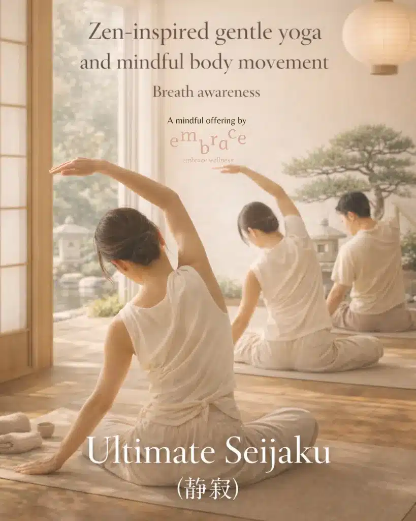 Embrace Retreat_Jul2026_Japanese ZEN Retreat_07 Zen-inspired gentle yoga and mindful movement with yoga teacher Manlee W at a summer retreat at The Japanese Temple and Japanese ZEN Garden at The Donnington Grove Hotel in West Berkshire on 11 July 2026