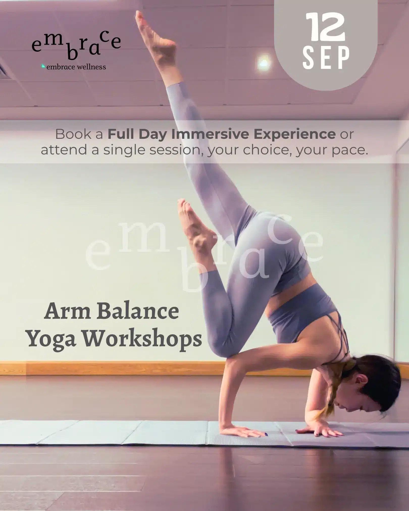 Forearm arm balance pose demonstrated at arm balance workshop in Newbury serving students from Berkshire, Hampshire and Wiltshire.
