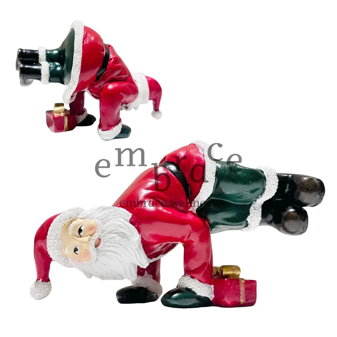 Yogi Santa Figurine Side Crow Crow Pose styled Christmas ornament gift from Japan festive home display Embrace Wellness