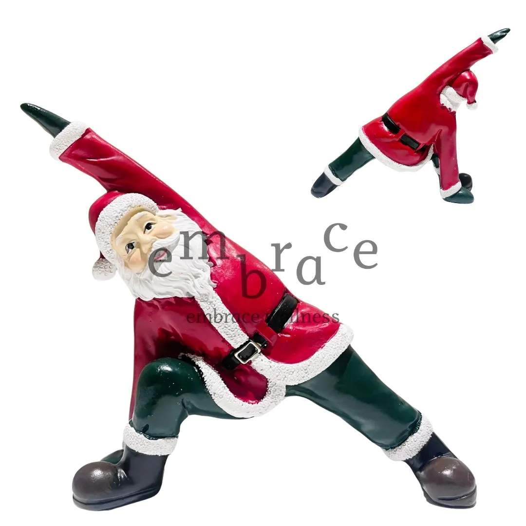 Yogi Santa Figurine Extended Side Angle Pose styled Christmas decor Christmas gift for yogis gift for yoga lovers festive home display Embrace Wellness